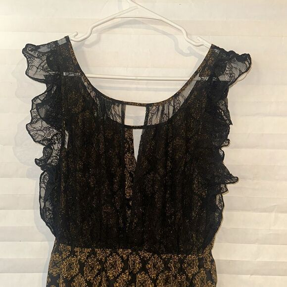 Maple Gold Black 100% Silk Dress Women’s Size Small Sleeveless Casual - Picture 4 of 5